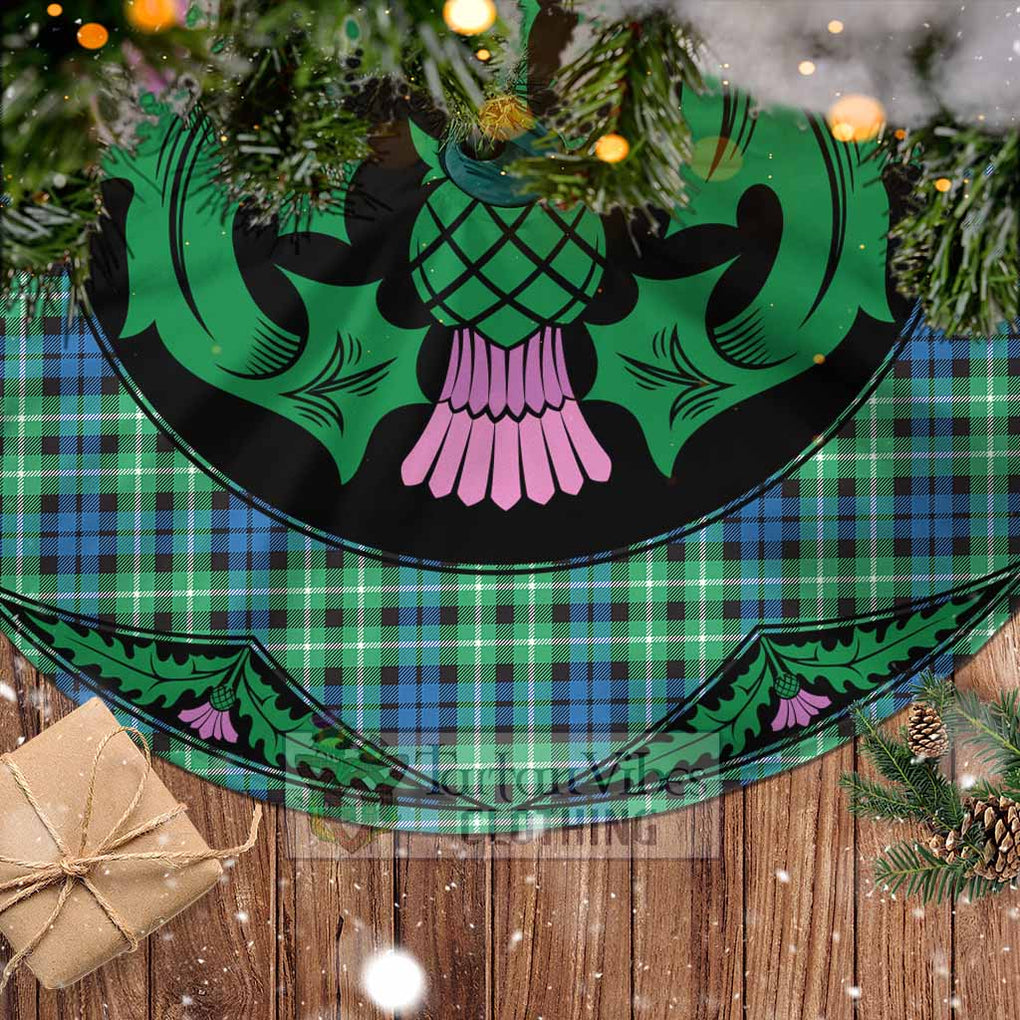 Tartan Vibes Clothing Graham Tartan Christmas Tree Skirt Scottish Thistle Style