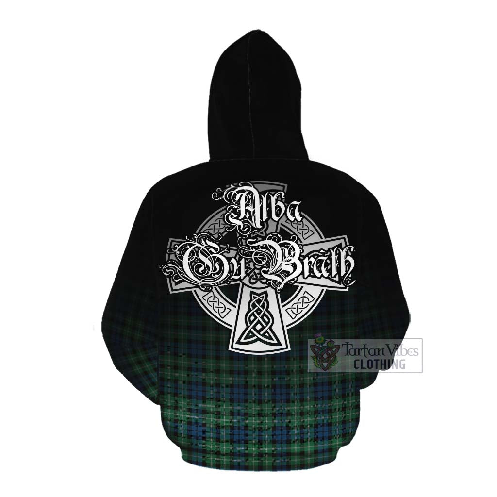 Tartan Vibes Clothing Graham Tartan Cotton Hoodie Featuring Alba Gu Brath Family Crest Celtic Inspired