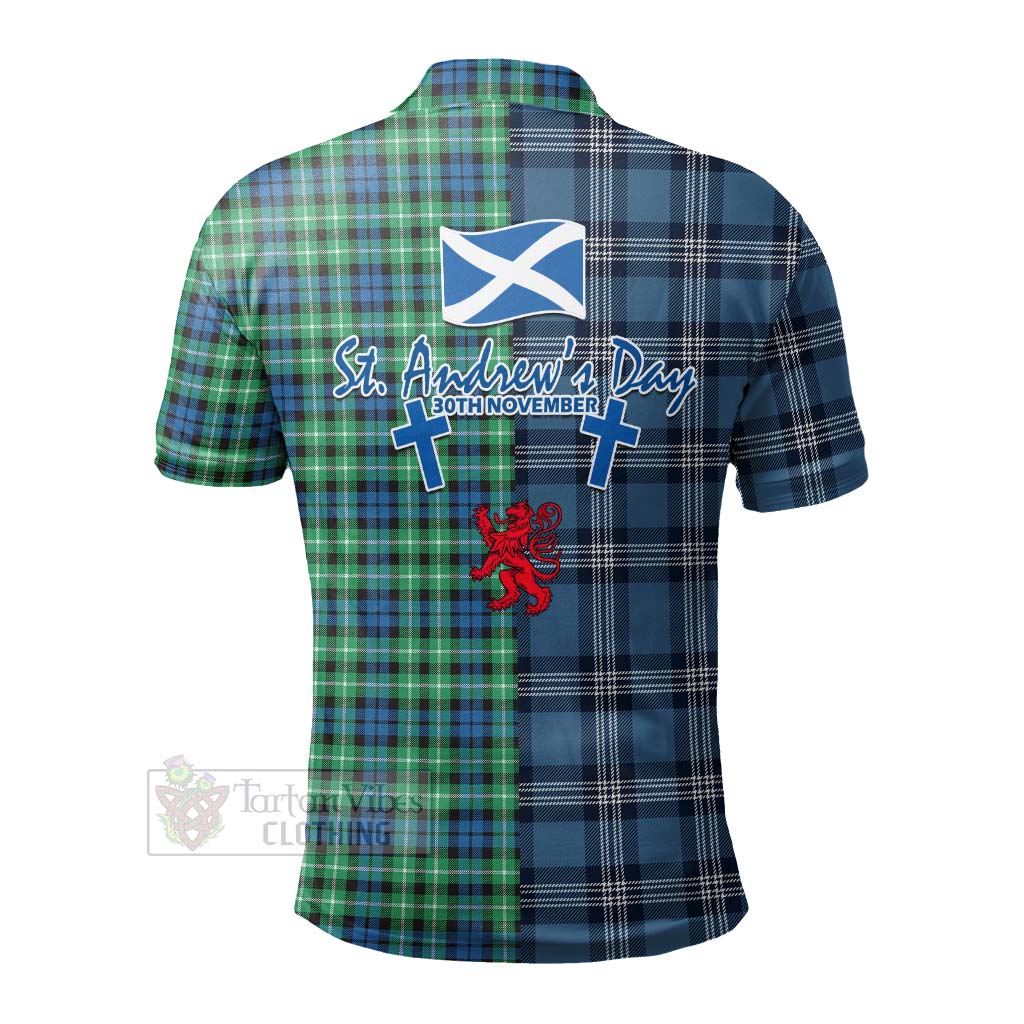 Tartan Vibes Clothing Graham Tartan Polo Shirt Happy St. Andrew's Day Half Tartan Style