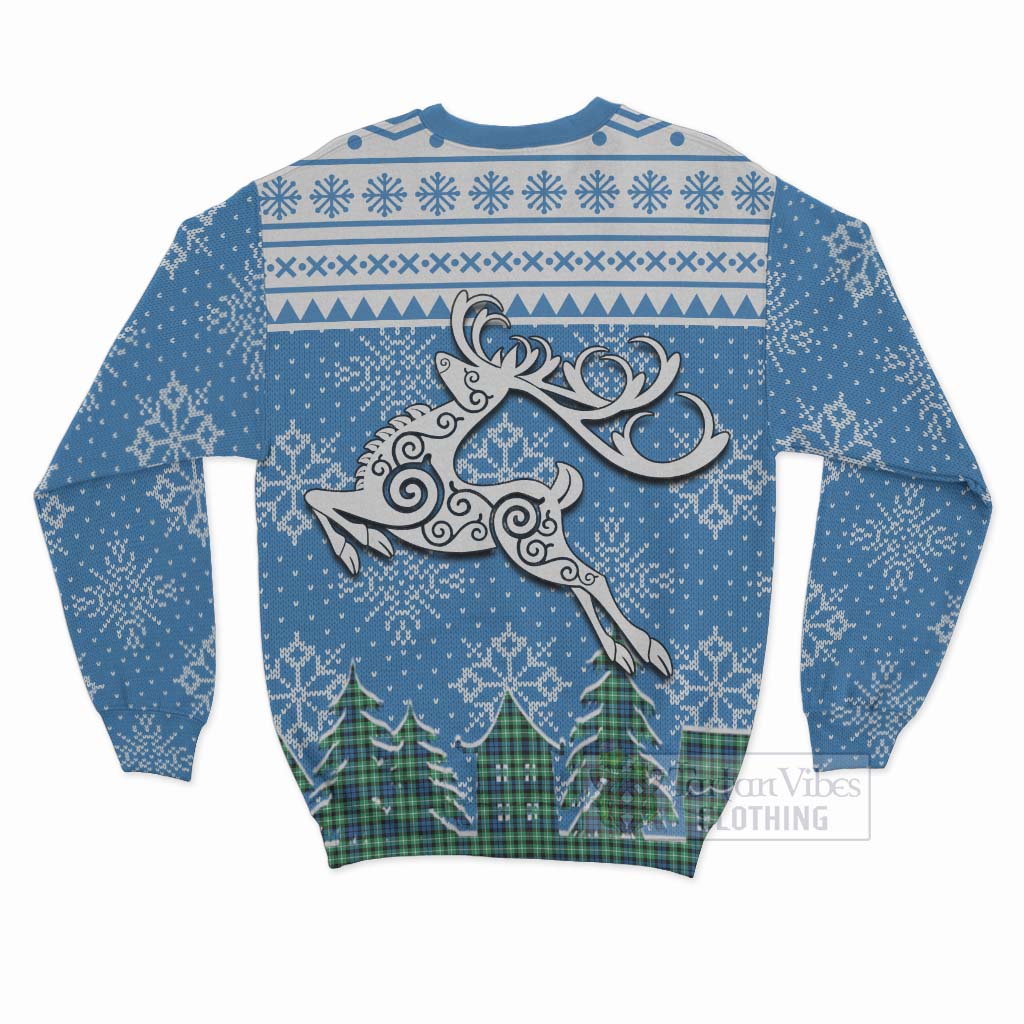 Tartan Vibes Clothing Graham Clan Christmas Sweatshirt Celtic Reindeer Style