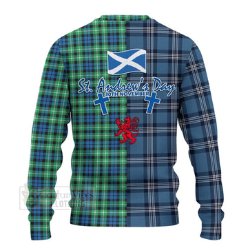 Graham Tartan Knitted Sweater Happy St. Andrew's Day Half Tartan Style