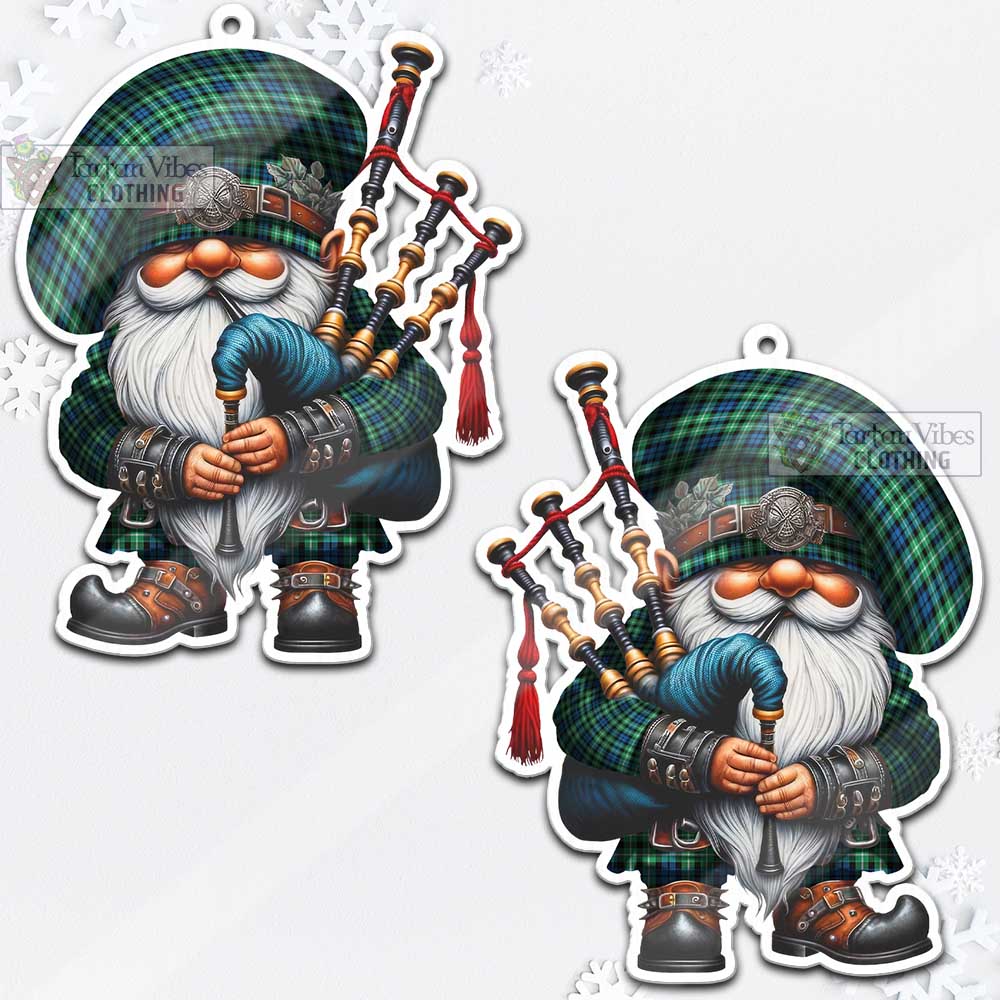 Tartan Vibes Clothing Graham Tartan Badpiper Gnome Christmas Ornament