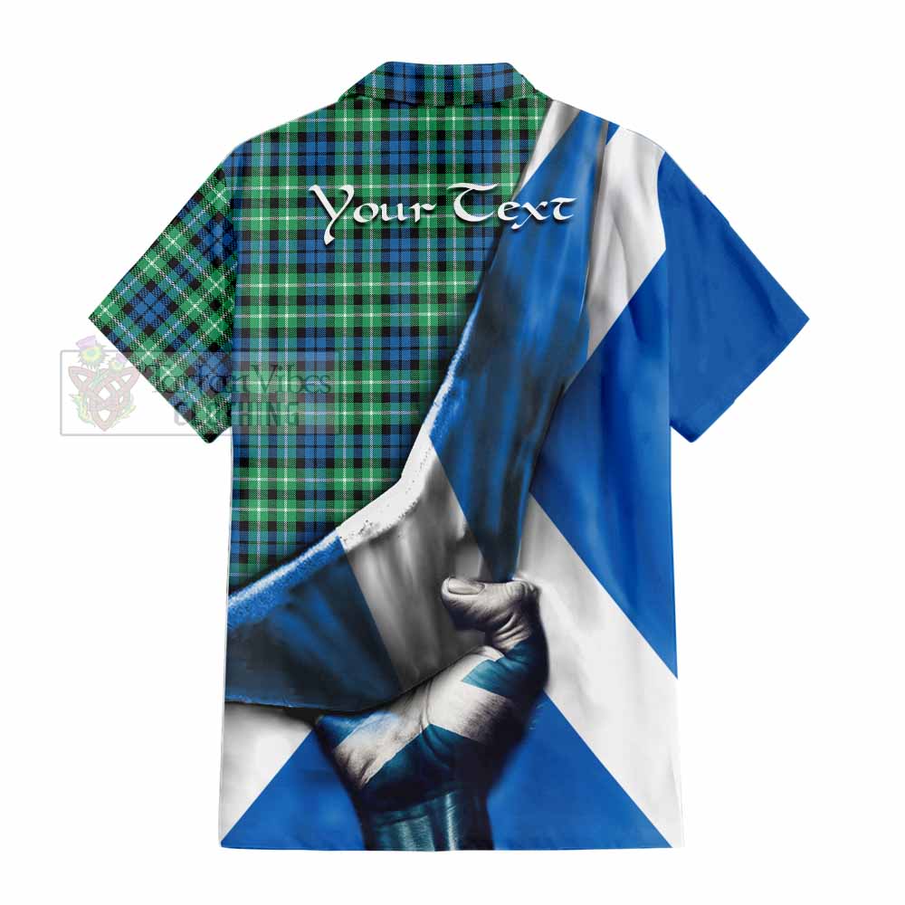 Tartan Vibes Clothing Graham Tartan Short Sleeve Button Shirt with Family Crest Scotland Patriotic Style