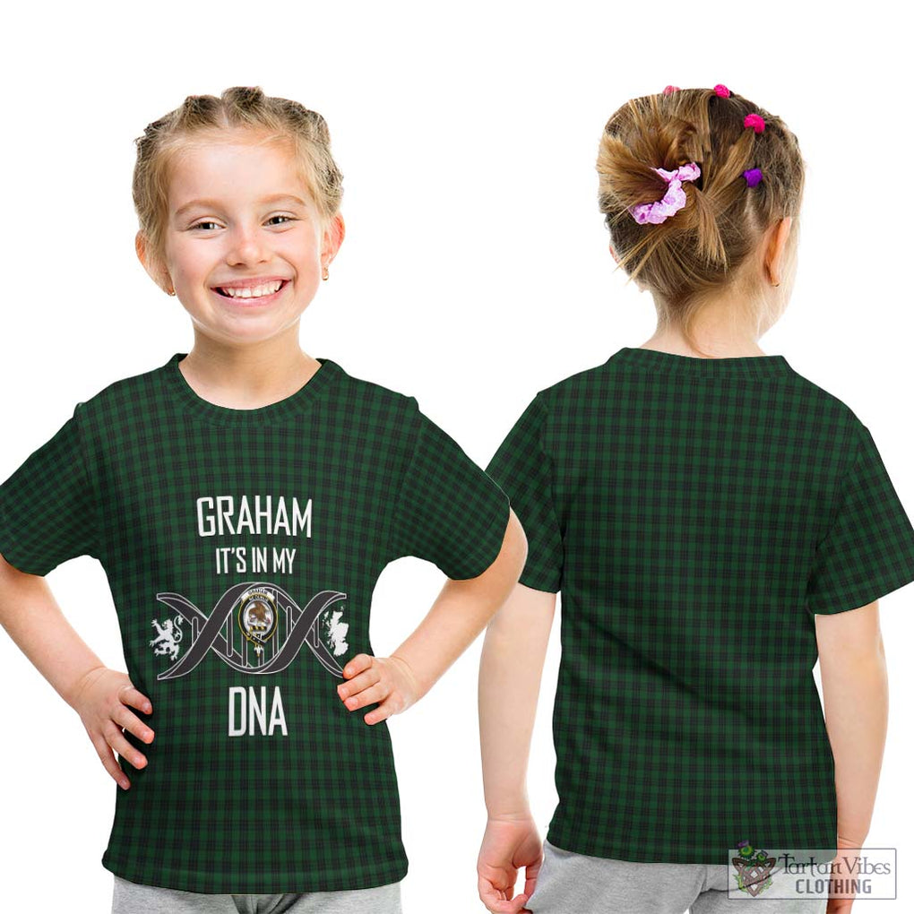 Graham Tartan Kid T-Shirt with Family Crest DNA In Me Style - Tartanvibesclothing Shop