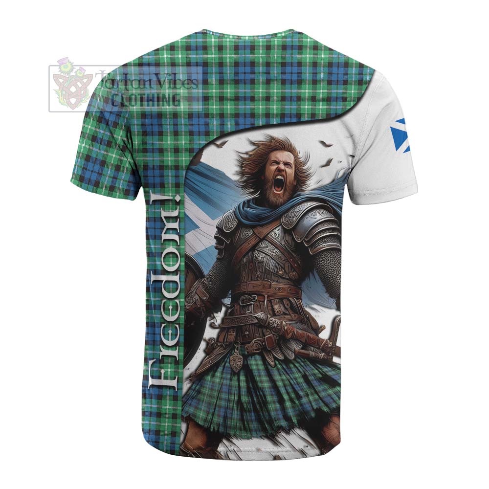 Tartan Vibes Clothing Graham Crest Tartan Cotton T-shirt Inspired by the Freedom of Scottish Warrior