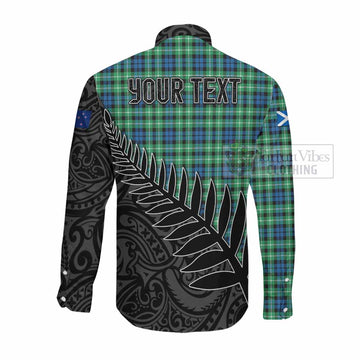 Graham Crest Tartan Long Sleeve Button Shirt with New Zealand Silver Fern Half Style