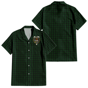 Graham Tartan Short Sleeve Button Down Shirt with Family Crest