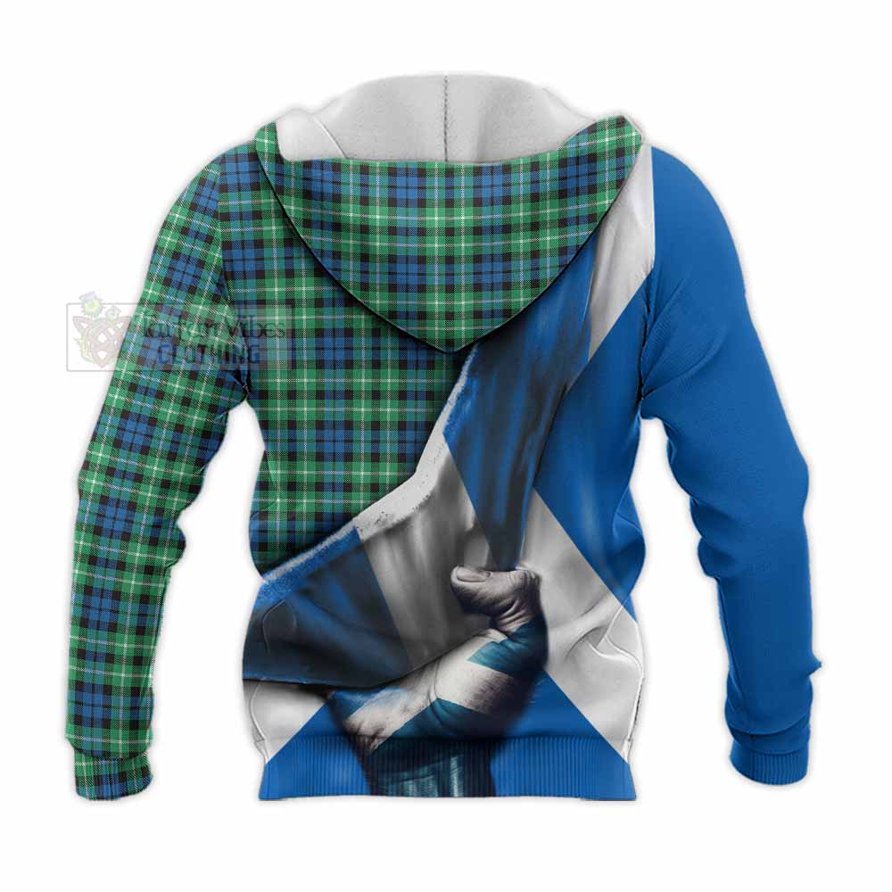 Tartan Vibes Clothing Graham Tartan Knitted Hoodie with Family Crest Scotland Patriotic Style