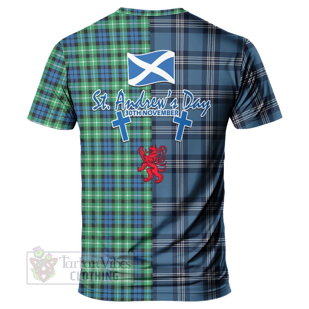 Tartan Vibes Clothing Graham Tartan T-Shirt Happy St. Andrew's Day Half Tartan Style