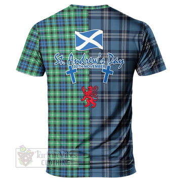 Graham Tartan T-Shirt Happy St. Andrew's Day Half Tartan Style