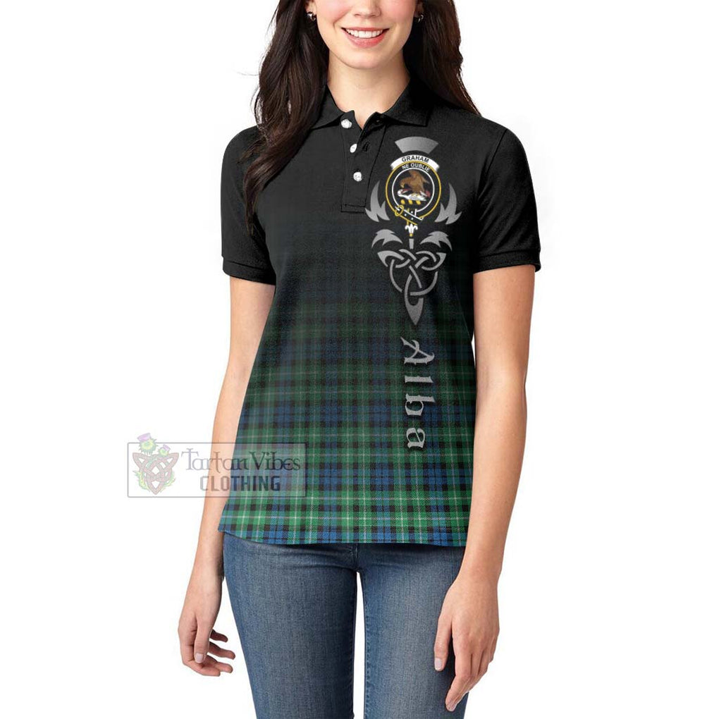 Tartan Vibes Clothing Graham Tartan Women's Polo Shirt Featuring Alba Gu Brath Family Crest Celtic Inspired