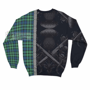 Graham Tartan Sweatshirt with Family Crest Cross Sword Thistle Celtic Vibes