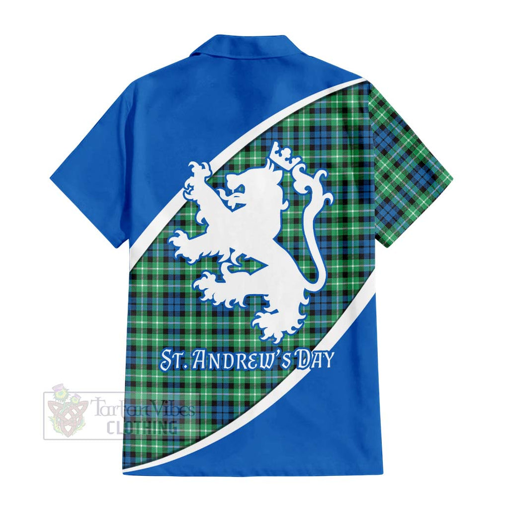 Tartan Vibes Clothing Graham Family Crest Tartan Short Sleeve Button Shirt Celebrate Saint Andrew's Day in Style