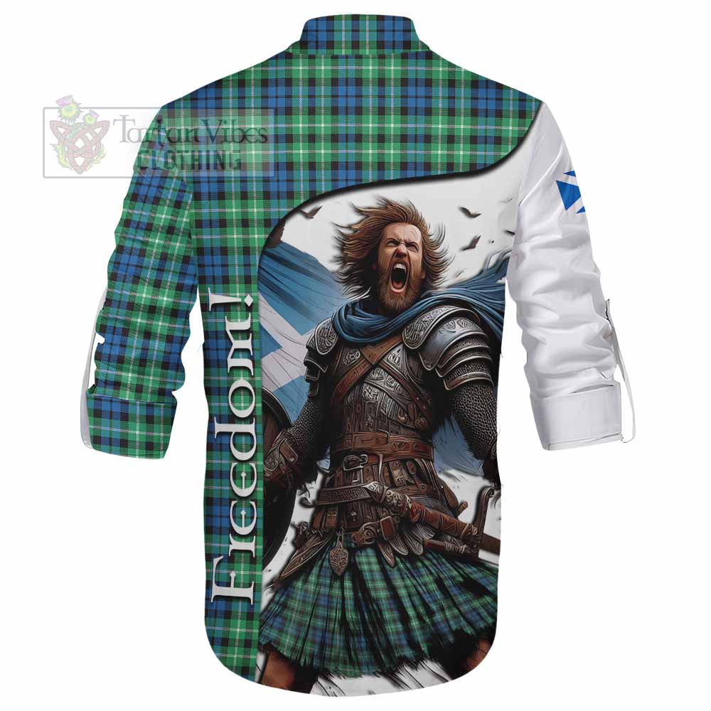 Tartan Vibes Clothing Graham Crest Tartan Ghillie Kilt Shirt Inspired by the Freedom of Scottish Warrior