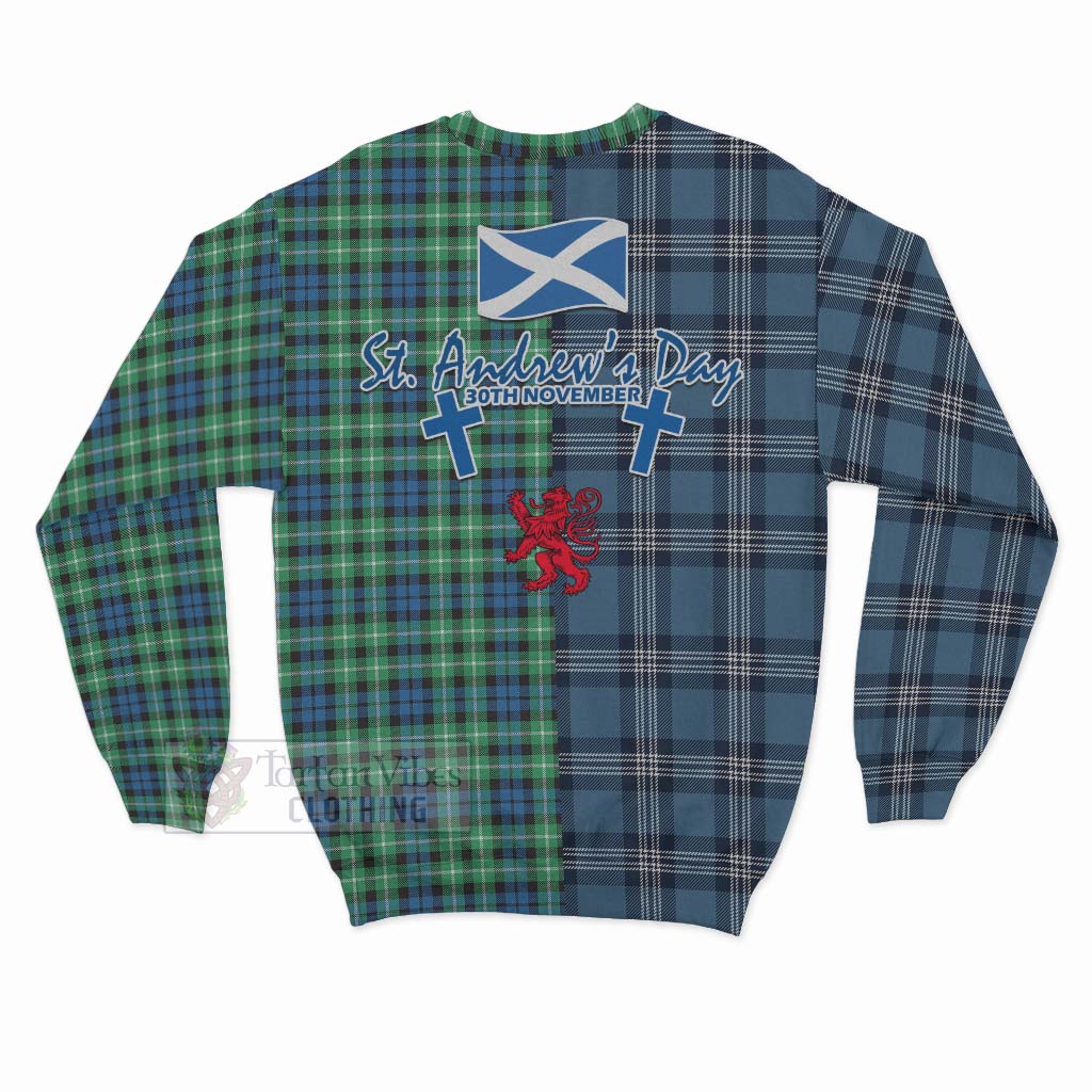 Tartan Vibes Clothing Graham Tartan Sweatshirt Happy St. Andrew's Day Half Tartan Style