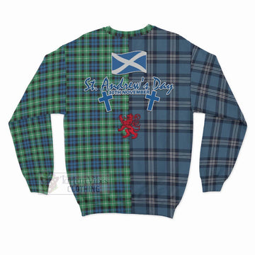 Graham Tartan Sweatshirt Happy St. Andrew's Day Half Tartan Style