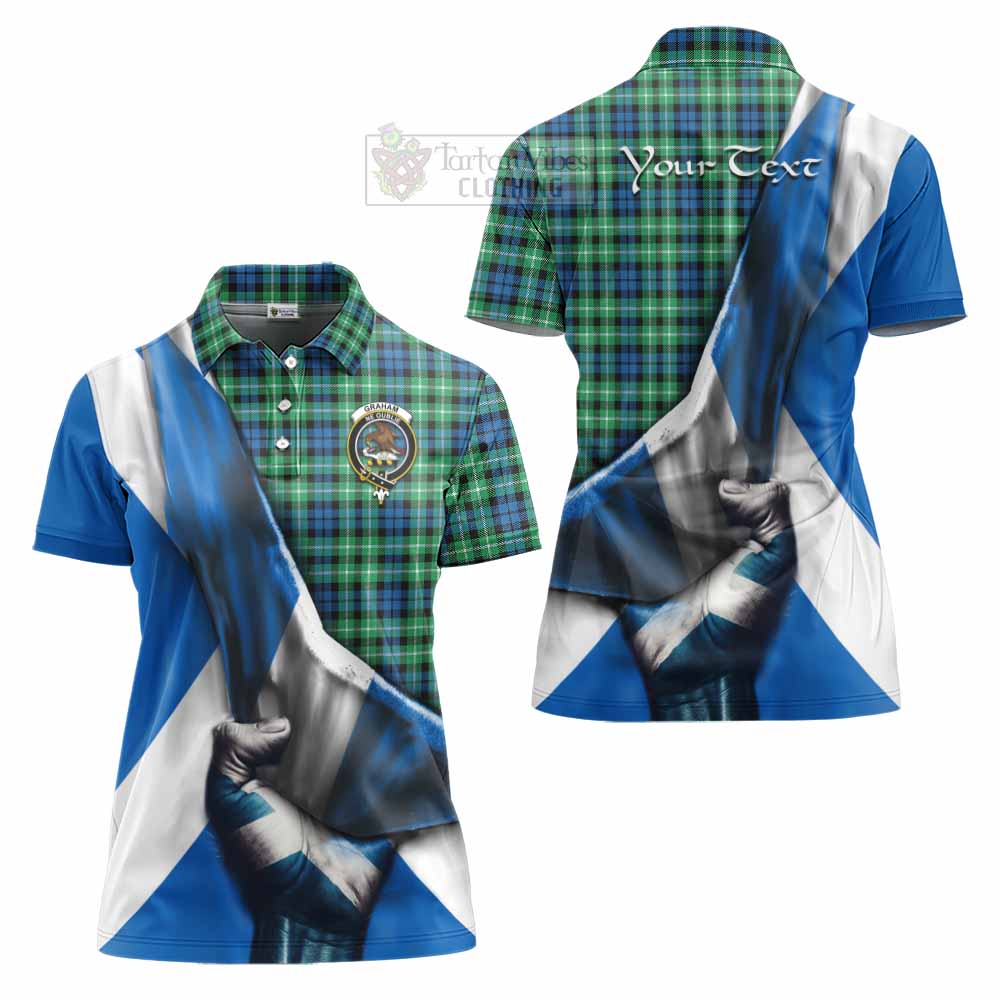 Tartan Vibes Clothing Graham Tartan Women's Polo Shirt with Family Crest Scotland Patriotic Style