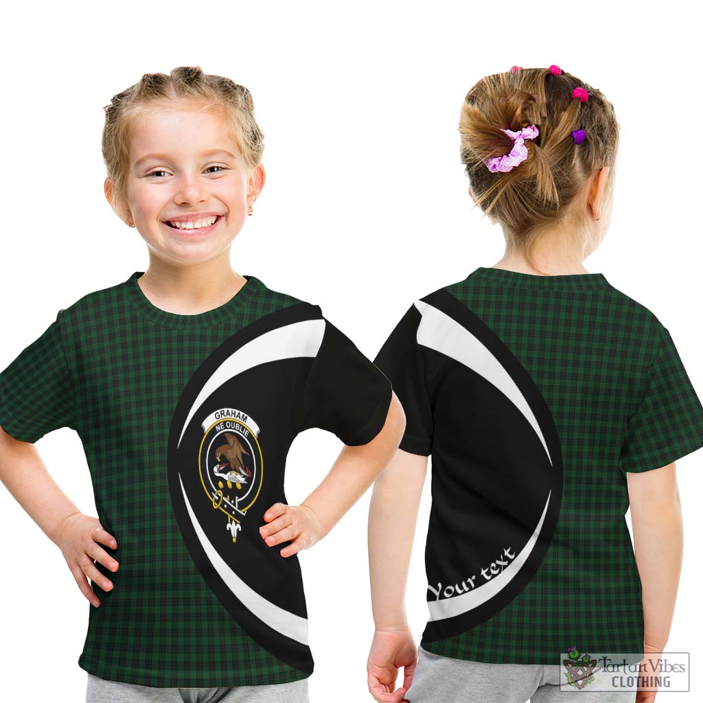 Graham Tartan Kid T-Shirt with Family Crest Circle Style - Tartan Vibes Clothing