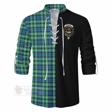 Graham Tartan Ghillie Kilt Shirt with Family Crest and Half Of Me Style