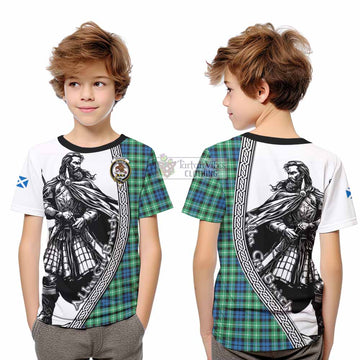 Graham Tartan Clan Crest Kid T-Shirt with Highlander Warrior Celtic Style