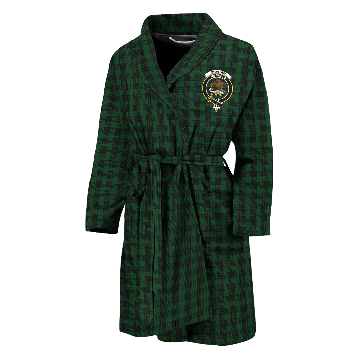 Graham Tartan Bathrobe with Family Crest Unisex M - Tartan Vibes Clothing