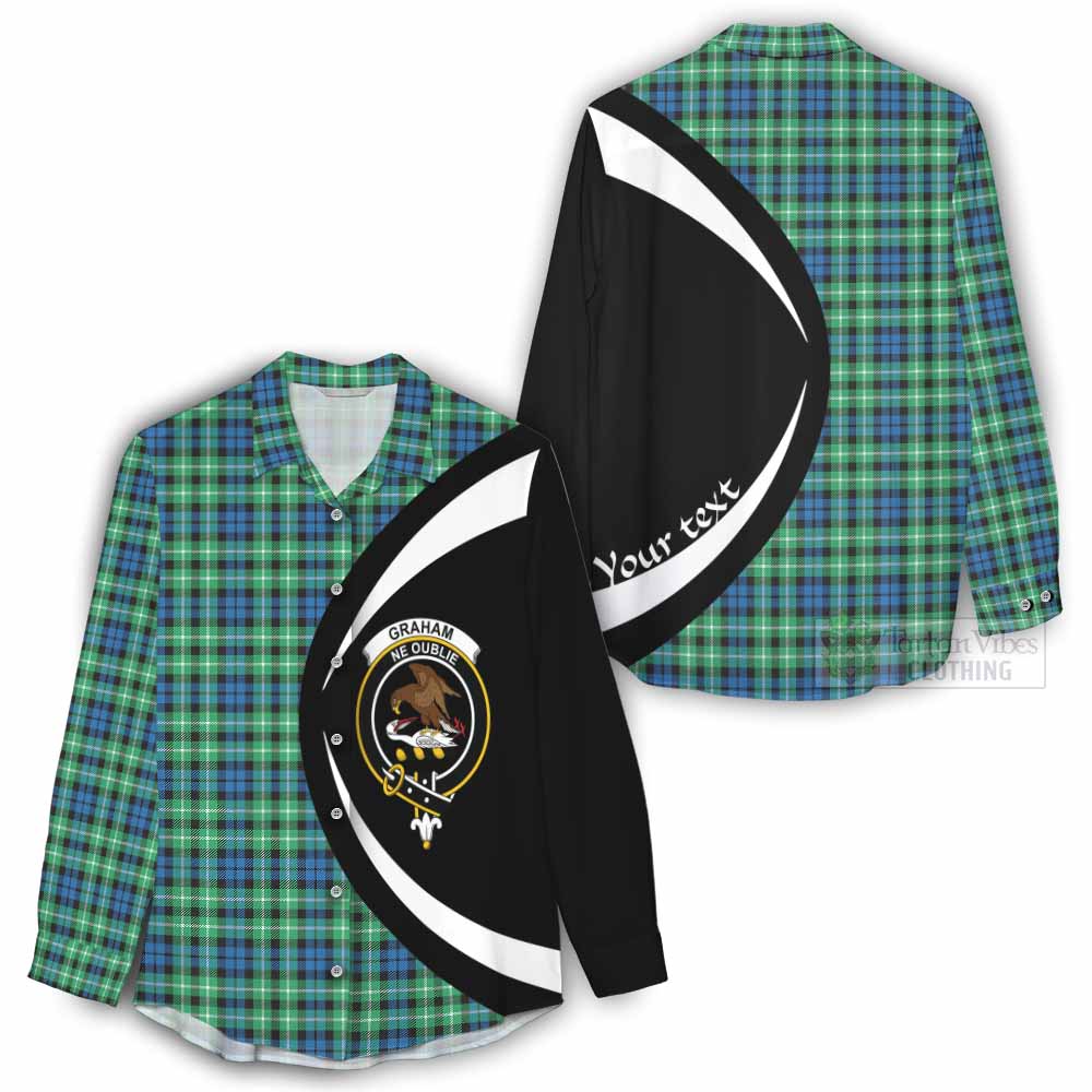 Tartan Vibes Clothing Graham Tartan Women's Casual Shirt with Family Crest Circle Style