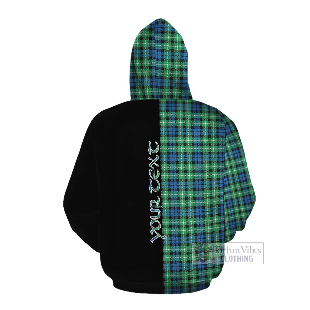 Tartan Vibes Clothing Graham Tartan Cotton Hoodie with Family Crest and Half Of Me Style