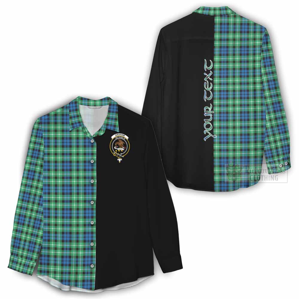 Tartan Vibes Clothing Graham Tartan Women's Casual Shirt with Family Crest and Half Of Me Style