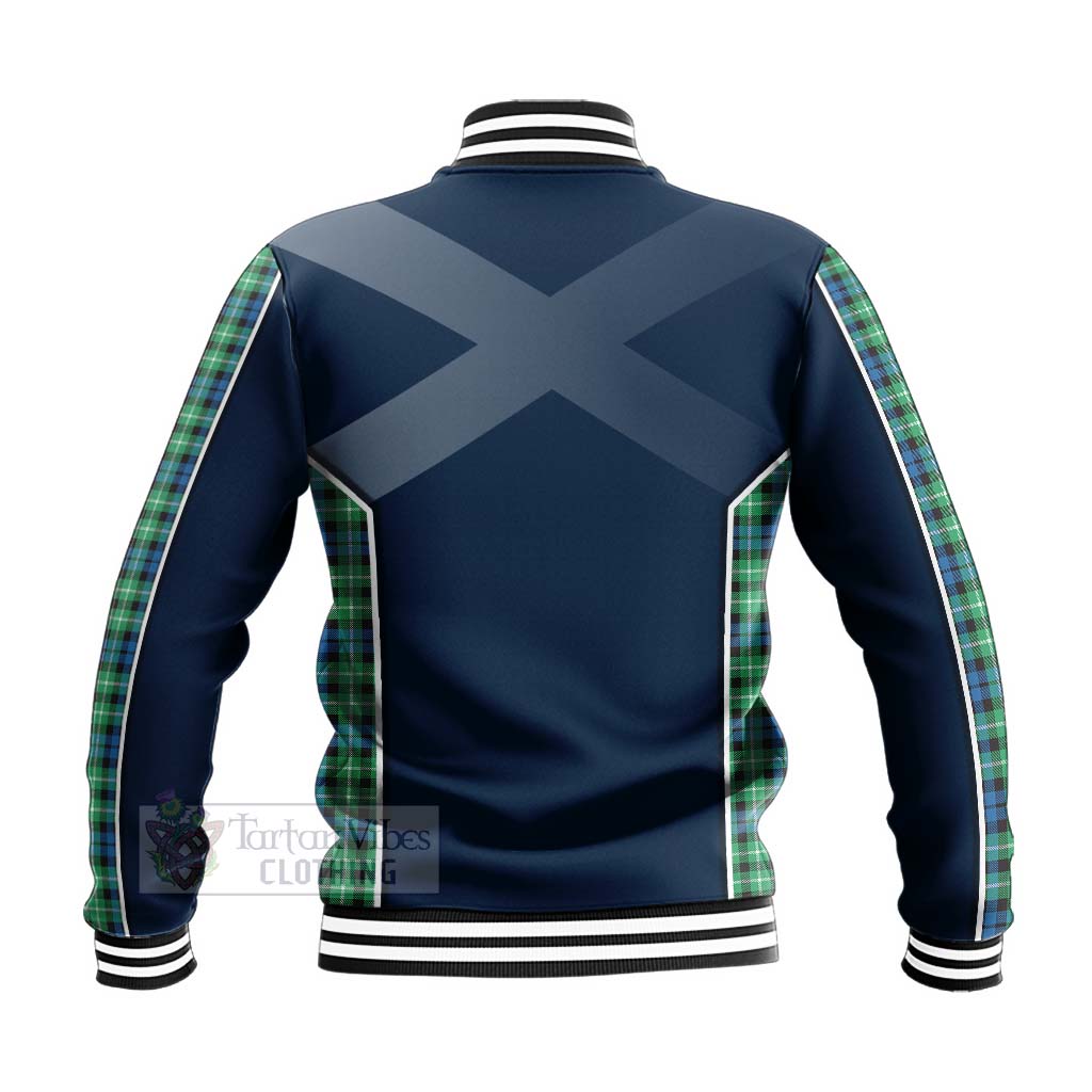 Tartan Vibes Clothing Graham Tartan Baseball Jacket with Family Crest and Scottish Thistle Vibes Sport Style