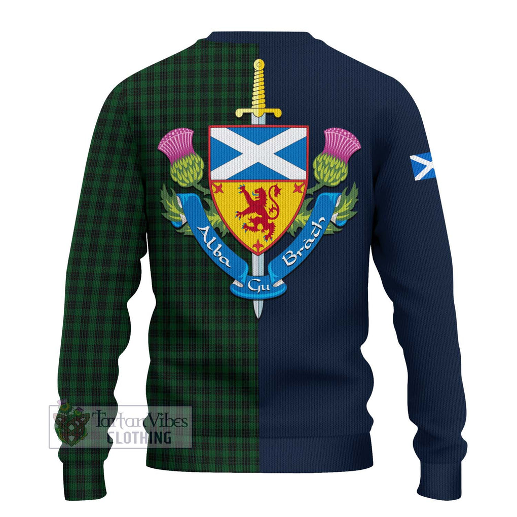 Tartan Vibes Clothing Graham Tartan Knitted Sweater with Scottish Lion Royal Arm Half Style