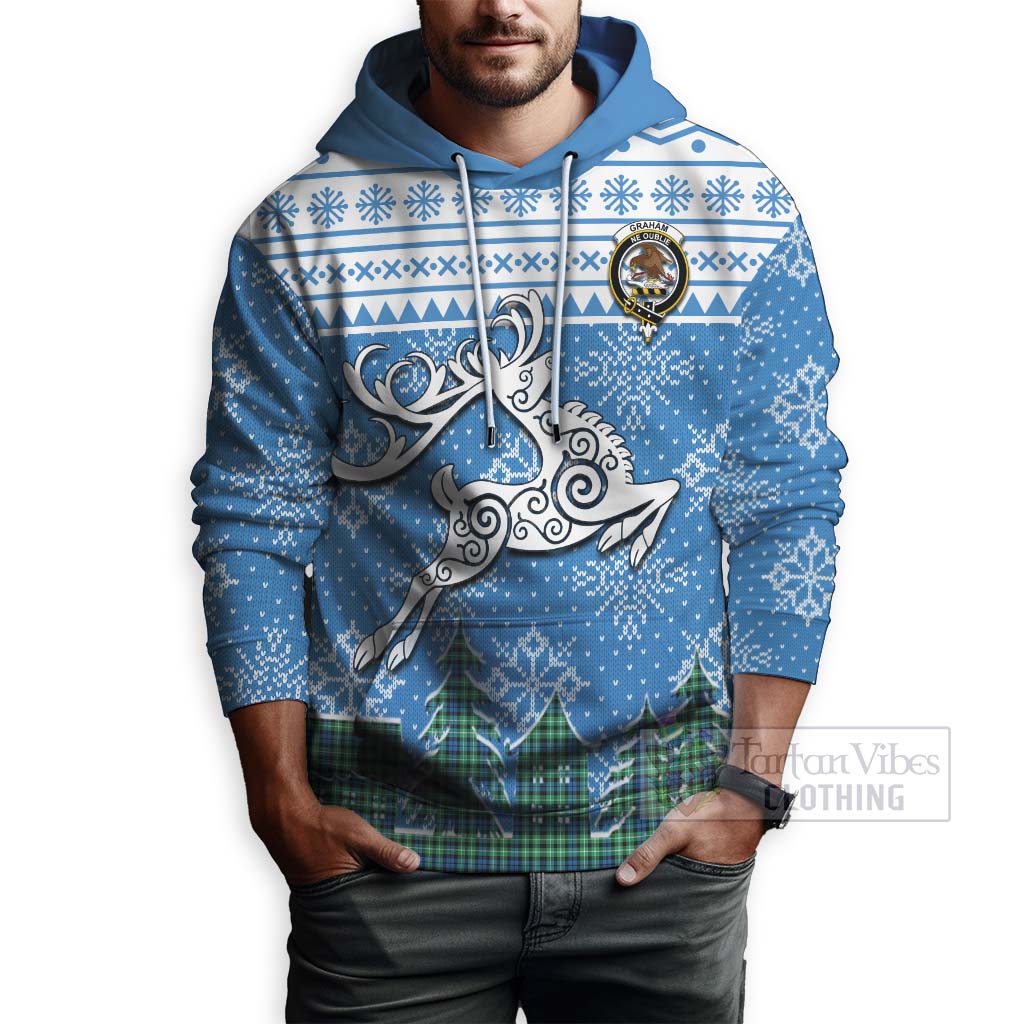 Tartan Vibes Clothing Graham Clan Christmas Hoodie Celtic Reindeer Style