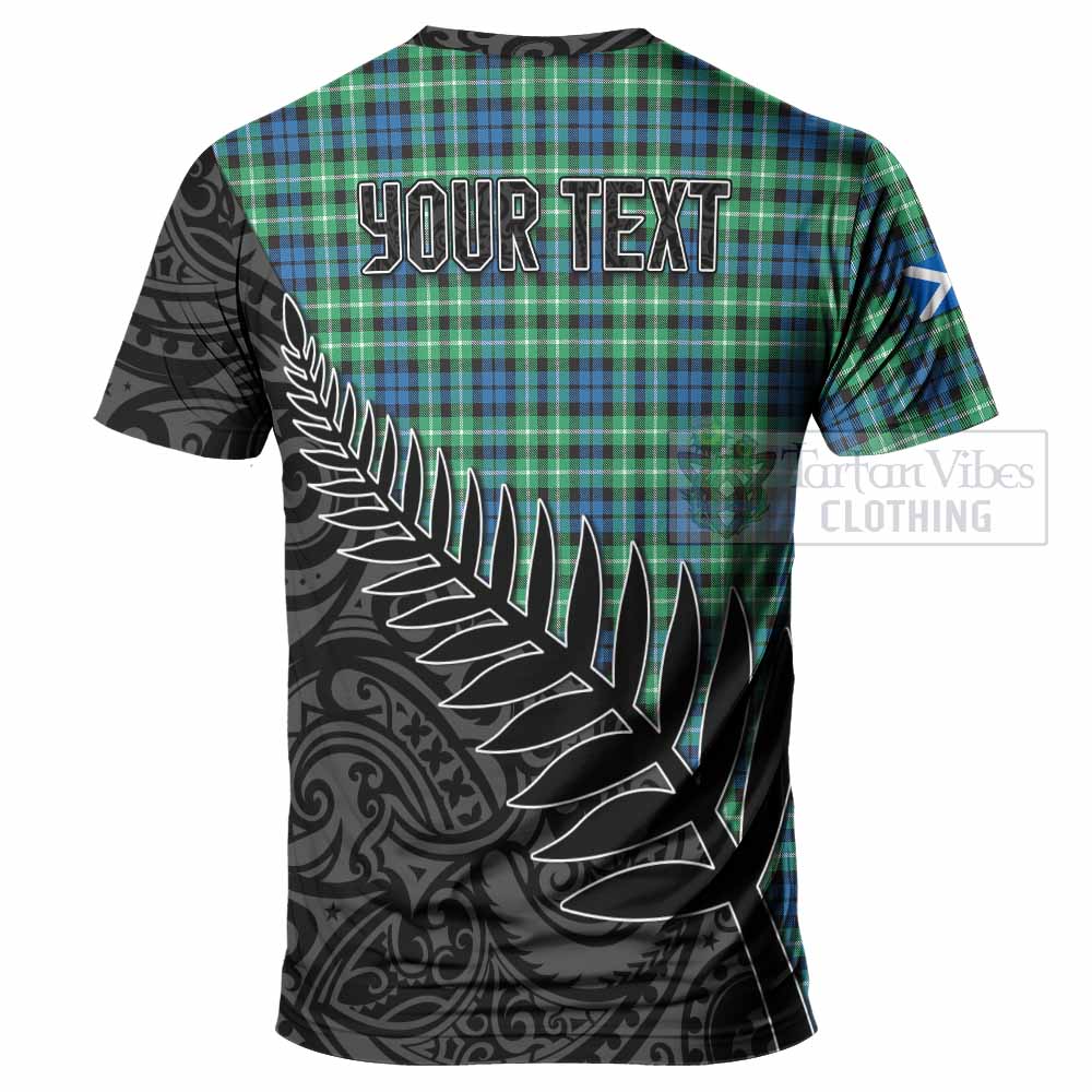 Tartan Vibes Clothing Graham Crest Tartan T-Shirt with New Zealand Silver Fern Half Style