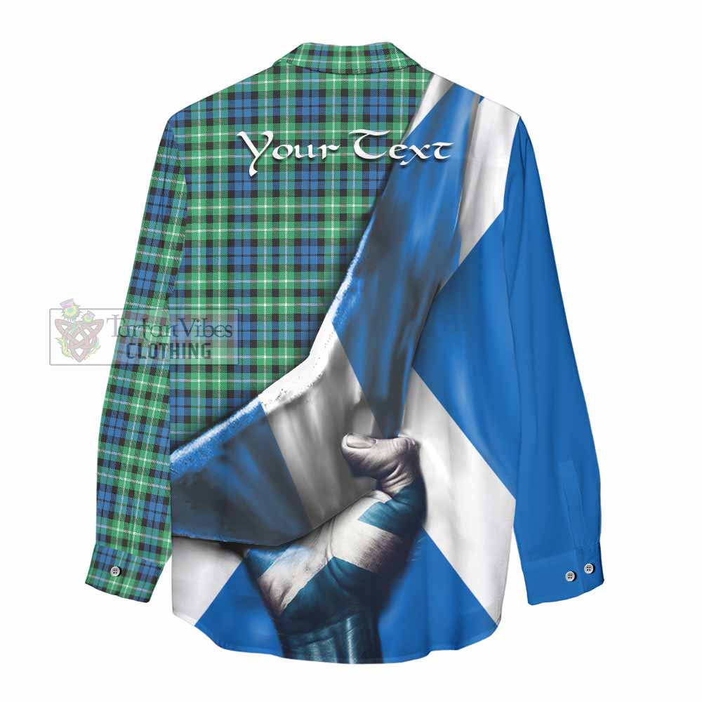 Tartan Vibes Clothing Graham Tartan Women's Casual Shirt with Family Crest Scotland Patriotic Style