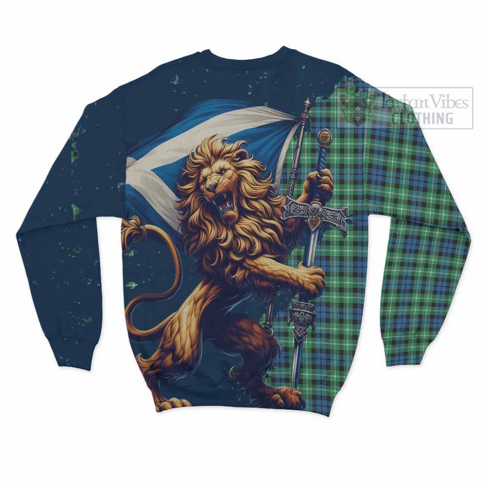 Tartan Vibes Clothing Graham Tartan Family Crest Sweatshirt with Scottish Majestic Lion