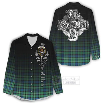 Graham Tartan Women's Casual Shirt Featuring Alba Gu Brath Family Crest Celtic Inspired