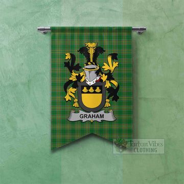 Graham Irish Clan Tartan Gonfalon, Tartan Banner with Coat of Arms Fishtail - Tartan Vibes Clothing