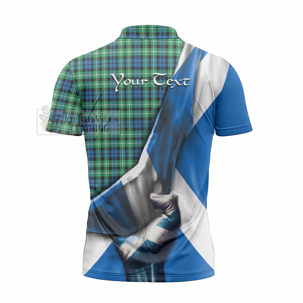 Tartan Vibes Clothing Graham Tartan Zipper Polo Shirt with Family Crest Scotland Patriotic Style