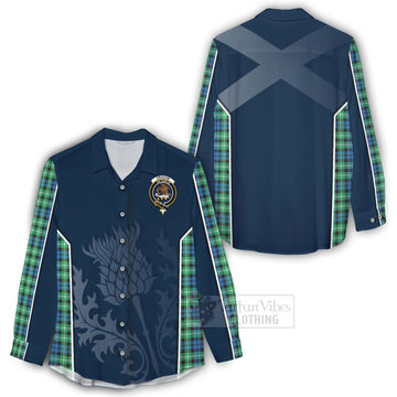 Graham Tartan Women's Casual Shirt with Family Crest and Scottish Thistle Vibes Sport Style