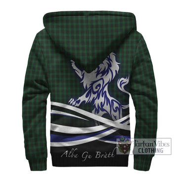 Graham Tartan Sherpa Hoodie with Alba Gu Brath Regal Lion Emblem