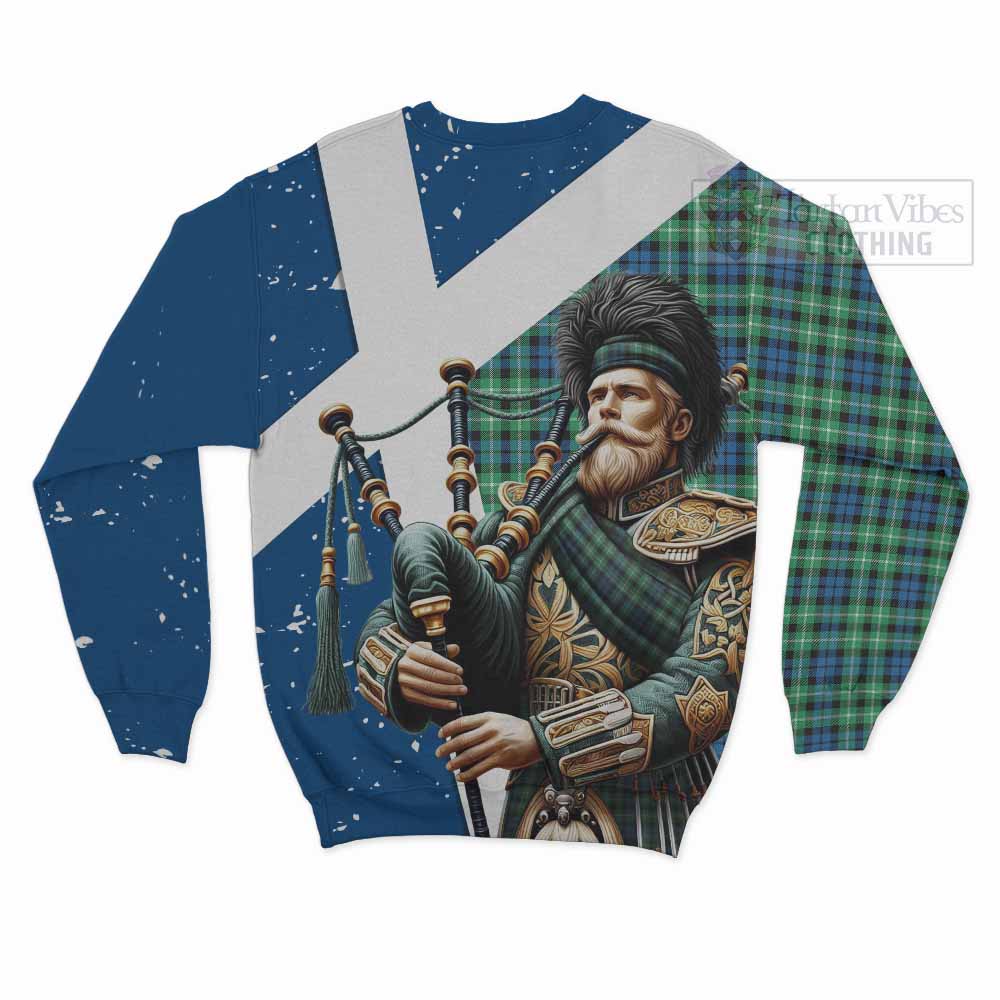 Tartan Vibes Clothing Graham Tartan Sweatshirt with Family Crest Scottish Bagpiper Vibes