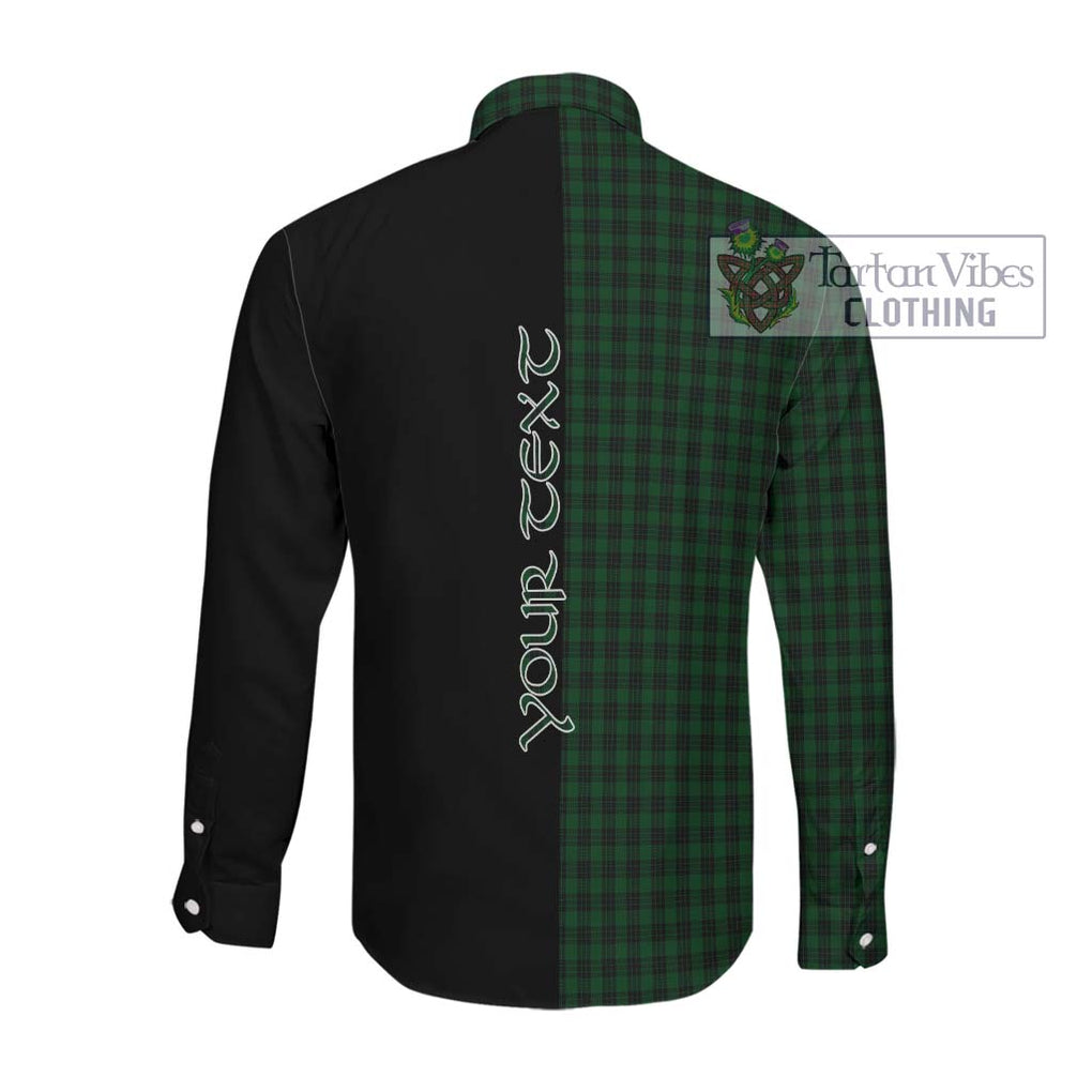 Graham Tartan Long Sleeve Button Shirt with Family Crest and Half Of Me Style Men's Shirt - Tartanvibesclothing Shop