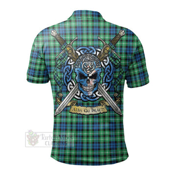 Graham Tartan Polo Shirt with Family Crest Celtic Skull Style