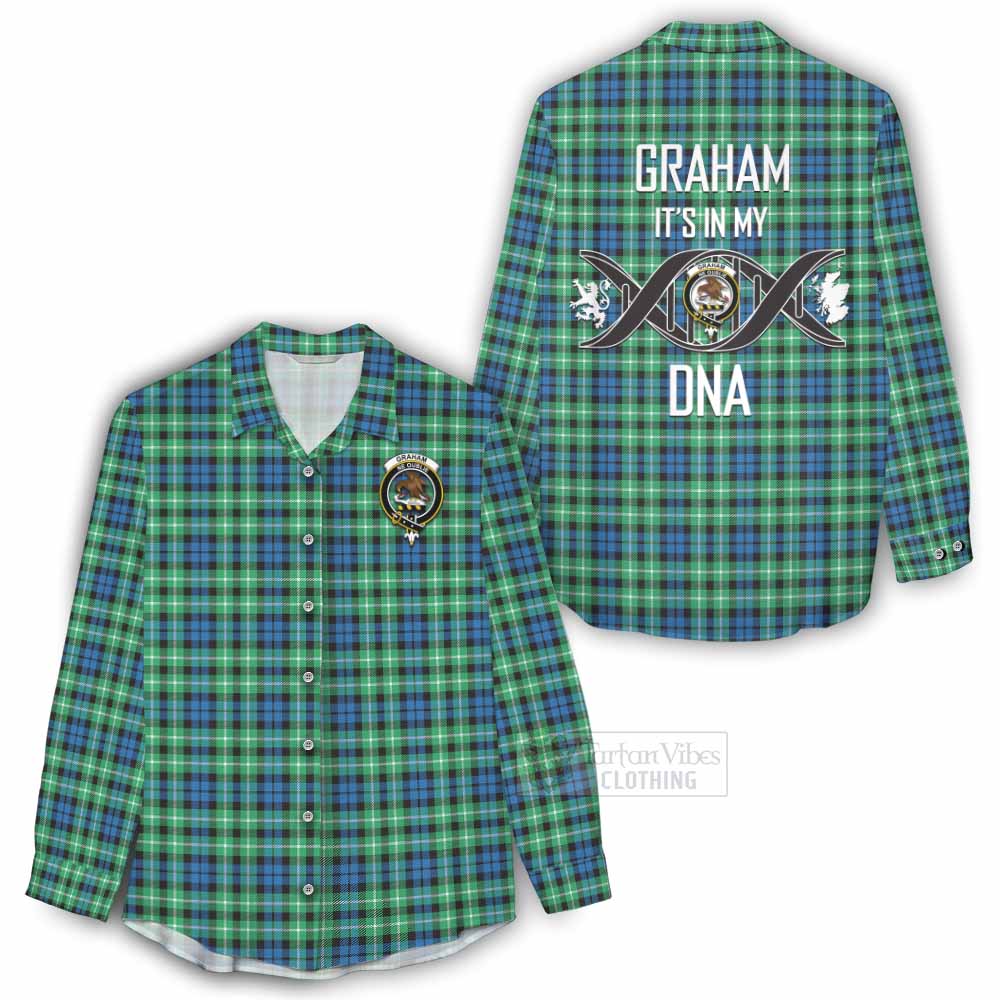 Tartan Vibes Clothing Graham Tartan Women's Casual Shirt with Family Crest DNA In Me Style