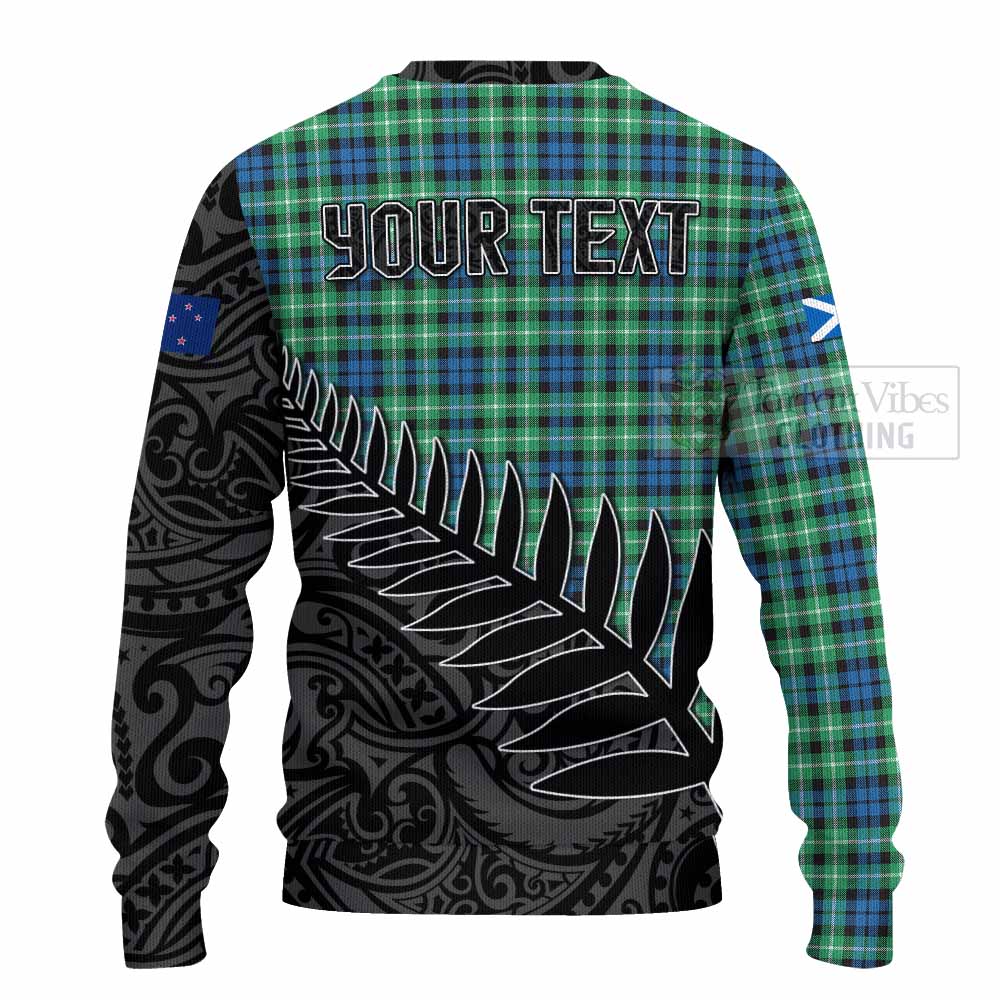 Tartan Vibes Clothing Graham Crest Tartan Knitted Sweater with New Zealand Silver Fern Half Style