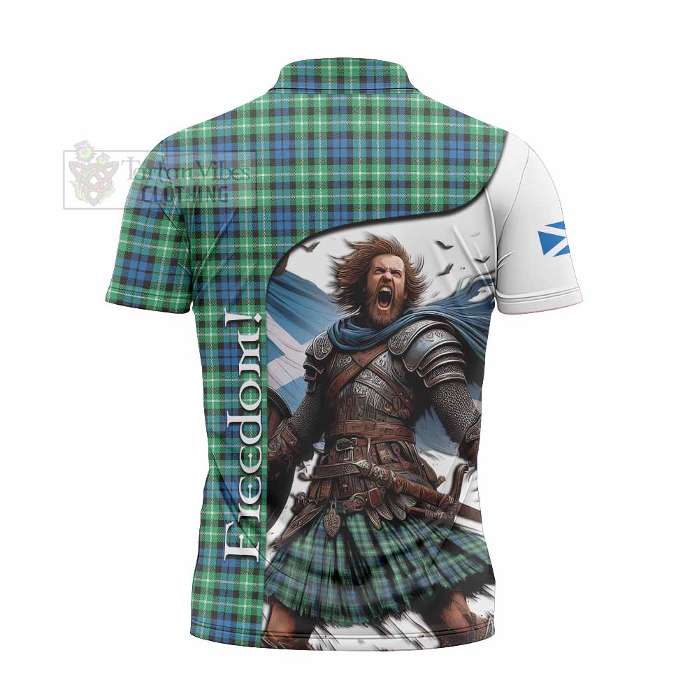 Tartan Vibes Clothing Graham Crest Tartan Zipper Polo Shirt Inspired by the Freedom of Scottish Warrior