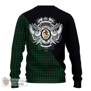 Graham Tartan Ugly Sweater with Family Crest and Military Logo Style