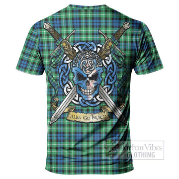 Graham Tartan T-Shirt with Family Crest Celtic Skull Style