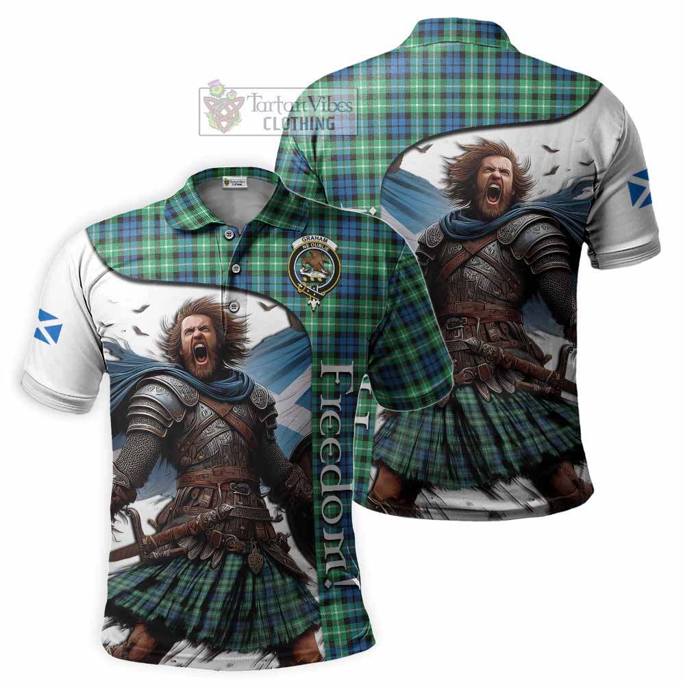 Tartan Vibes Clothing Graham Crest Tartan Polo Shirt Inspired by the Freedom of Scottish Warrior