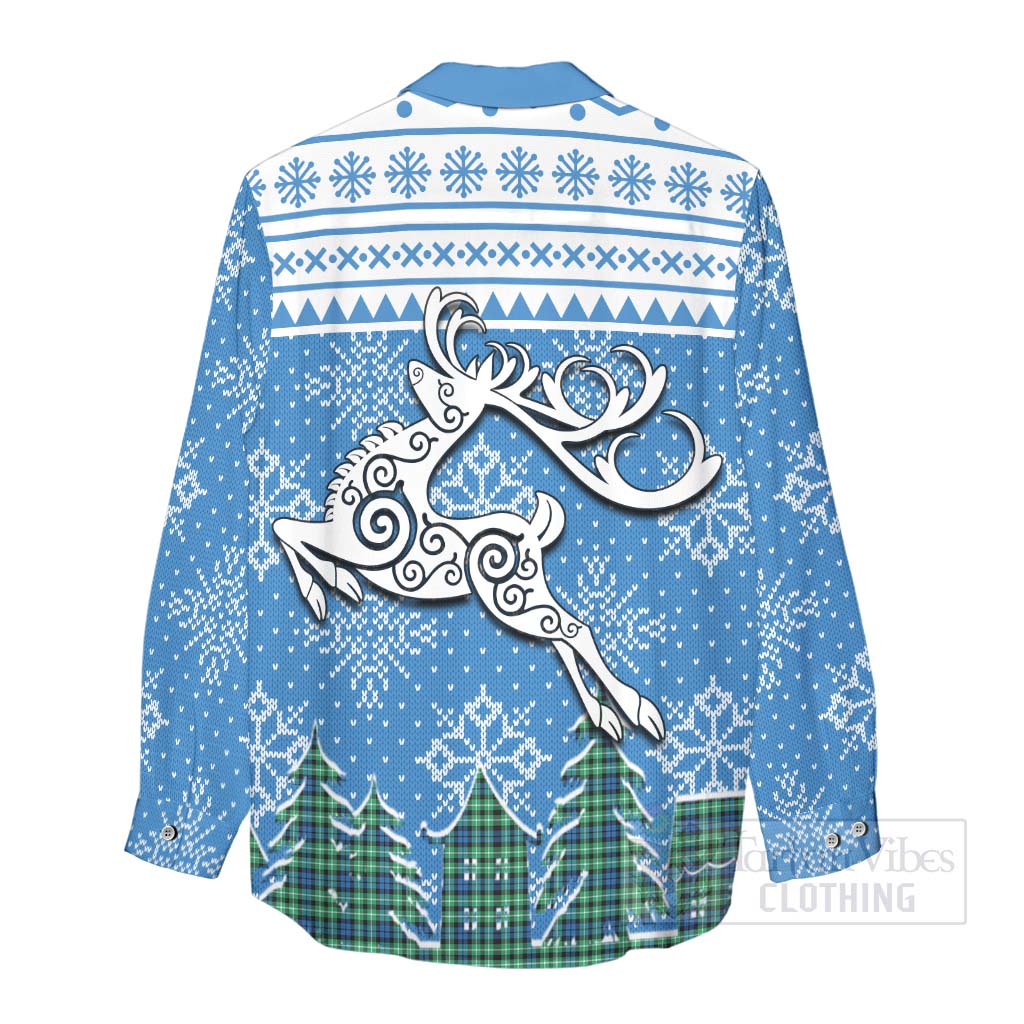 Tartan Vibes Clothing Graham Clan Christmas Women's Casual Shirt Celtic Reindeer Style