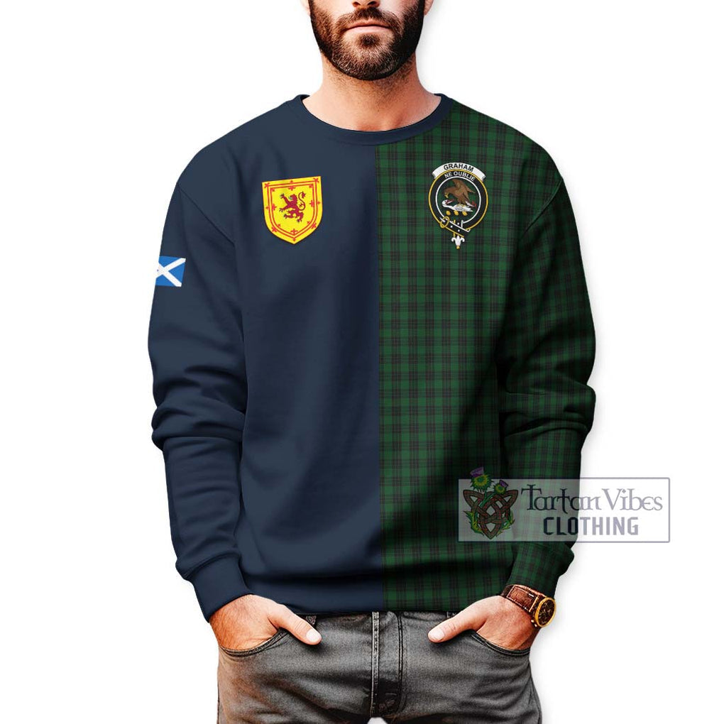 Tartan Vibes Clothing Graham Tartan Sweatshirt with Scottish Lion Royal Arm Half Style